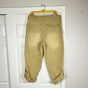 Free People Cleo Washed Chino Antelope Pants Baggy Cargo Adjustable Hem